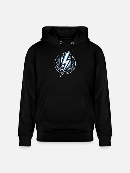 Blitz Blitzschlag Gewitter Strom Sturm - Stanley/Stella Unisex Bio-Hoodie CRUISER  - Schwarz
