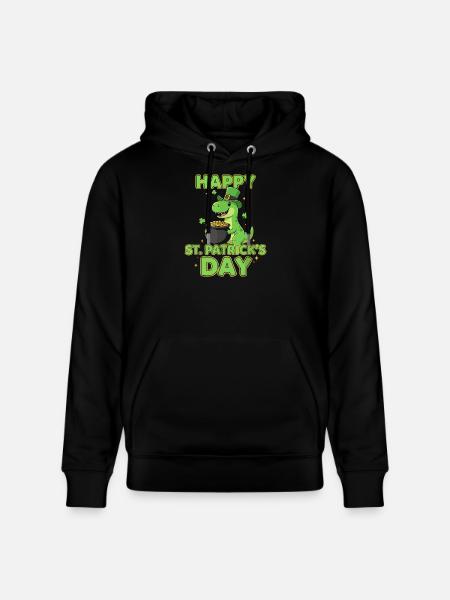 Joyeux dinosaure pour la Saint-Patrick - Sweat à capuche bio CRUISER Stanley/Stella Unisexe - noir