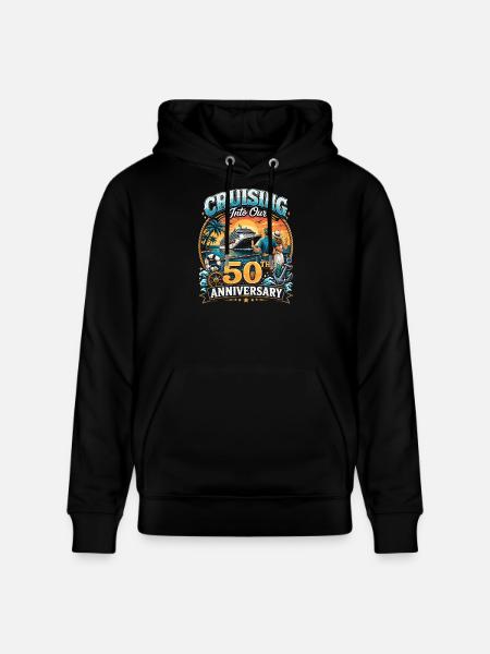 Cruising Into Our 50th Anniversary - Stanley/Stella CRUISER Unisex Organic Hoodie - black
