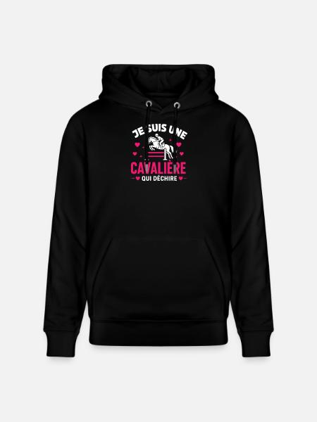 Cavalière qui déchire - Sweat à capuche bio CRUISER Stanley/Stella Unisexe - noir