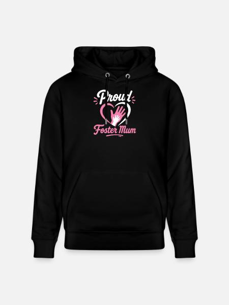 Stolzes Pflegemama-Herzemblem - Stanley/Stella Unisex Bio-Hoodie CRUISER - Schwarz