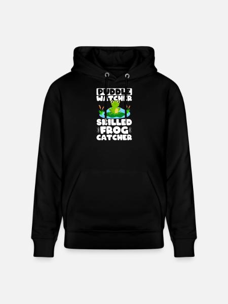 Frog Catcher Puddle Watcher Skilled Frog - Stanley/Stella CRUISER Unisex Organic Hoodie - black