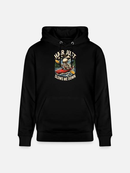 I capelli mi rallentano solo Scheletro in kayak Più divertente - Felpa con cappuccio ecologica unisex CRUISER di Stanley/Stella - nero