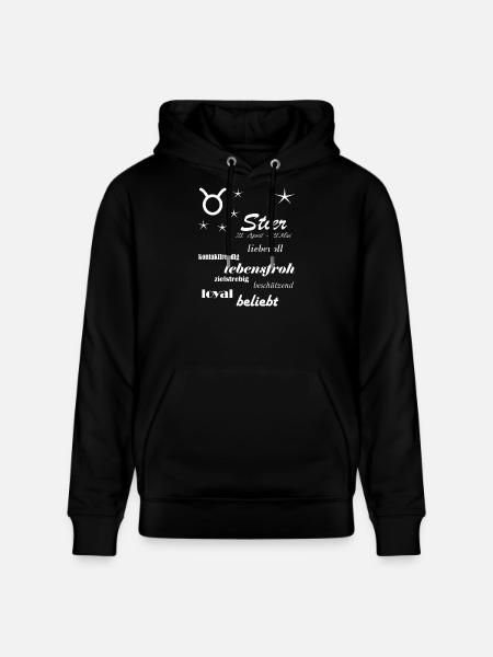 Stier_Sternzeichen - Stanley/Stella Unisex Bio-Hoodie CRUISER  - Schwarz