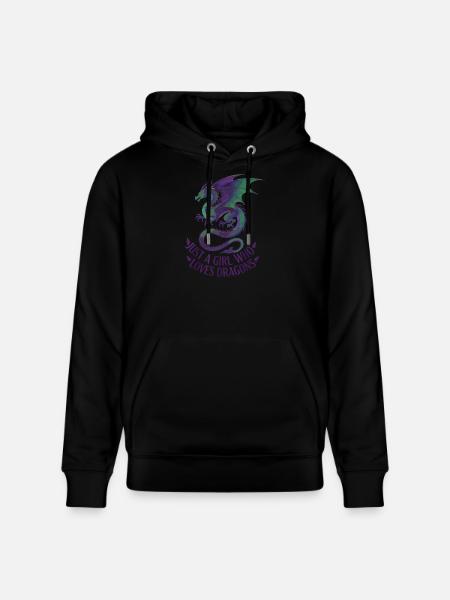 Drachenliebe: Mädchen Motiv - Stanley/Stella Unisex Bio-Hoodie CRUISER  - Schwarz