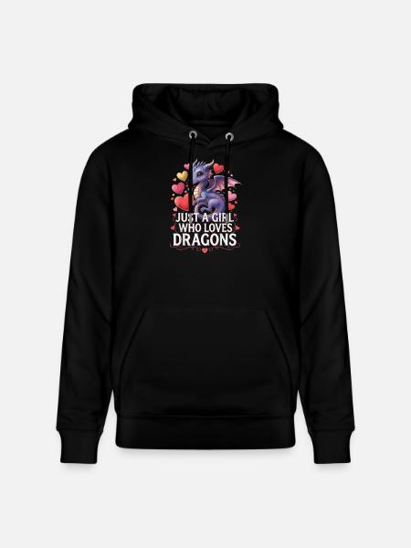 Drachenliebendes Mädchen - Stanley/Stella Unisex Bio-Hoodie CRUISER  - Schwarz