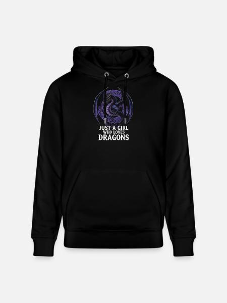 Mädchen liebt Drachen Grafik - Stanley/Stella Unisex Bio-Hoodie CRUISER - Schwarz