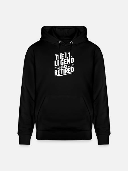The I.T. Legend Has Retired - Stanley/Stella CRUISER Unisex Organic Hoodie - black
