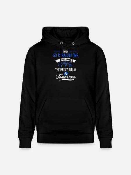 Funny Parachuting Quote - Stanley/Stella CRUISER Unisex Organic Hoodie - black