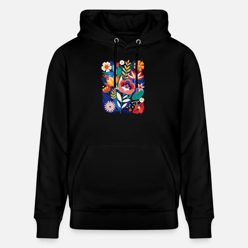 Fleurs - Printemps - Été - Fleurs - Sweat à capuche bio CRUISER Stanley/Stella Unisexe - noir