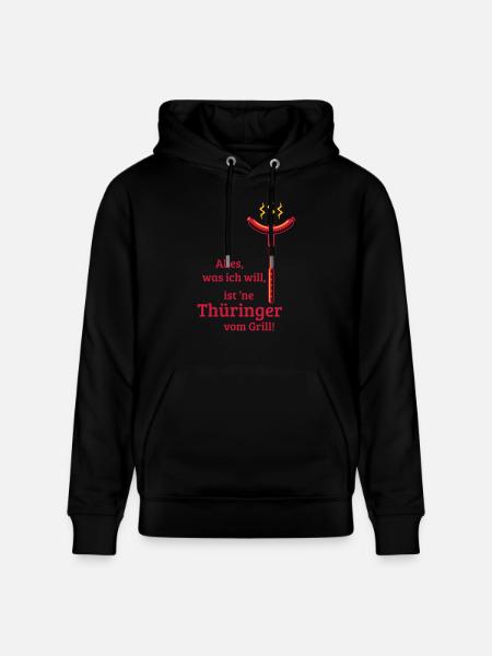 Eine Thüringer vom Grill! (3C) - Stanley/Stella Unisex Bio-Hoodie CRUISER  - Schwarz