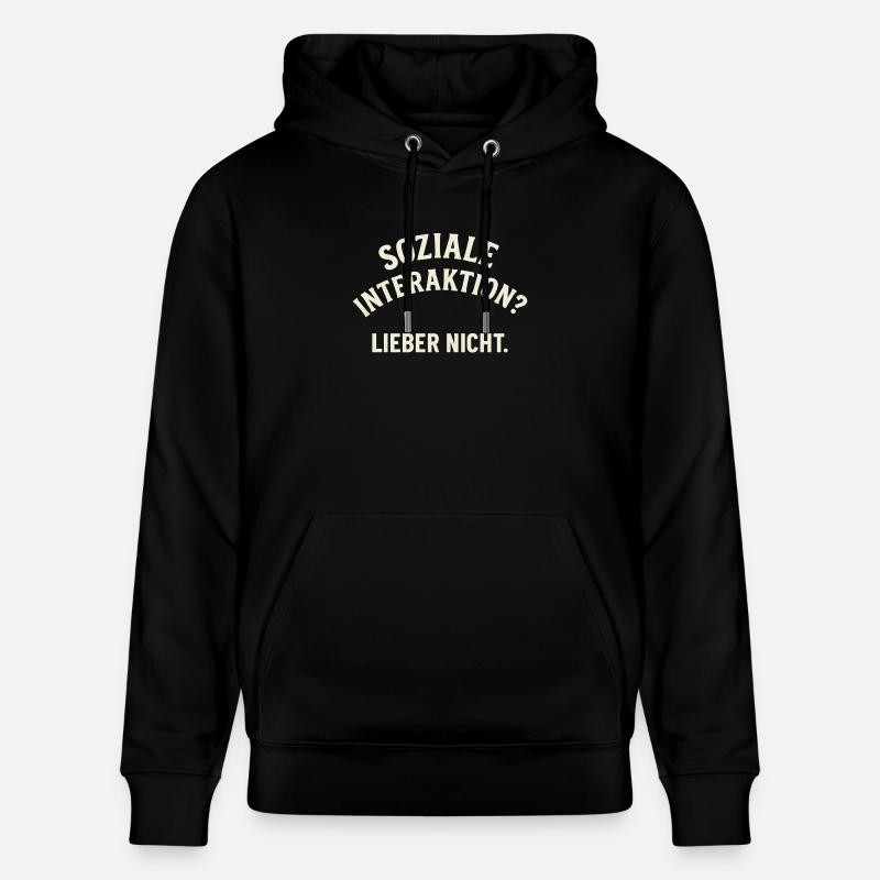 Soziale Interaktion – Nein danke! - Stanley/Stella Unisex Bio-Hoodie CRUISER  - Schwarz