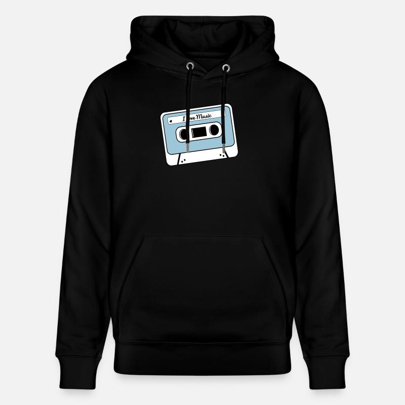 I love music cassette - Sweat à capuche bio CRUISER Stanley/Stella Unisexe - noir