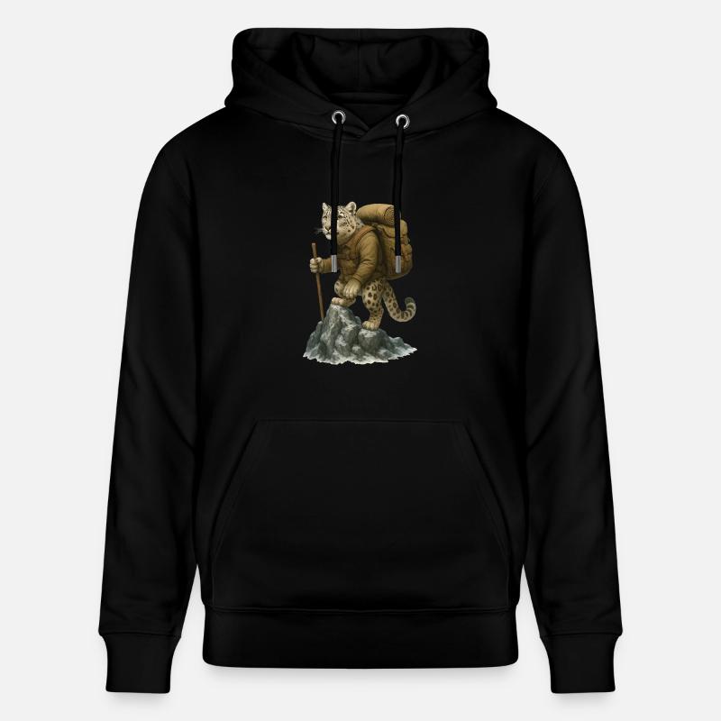 Randonnée léopard des neiges - Sweat à capuche bio CRUISER Stanley/Stella Unisexe - noir