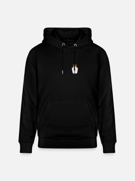Hamster in breast pocket - Stanley/Stella CRUISER Unisex Organic Hoodie - black