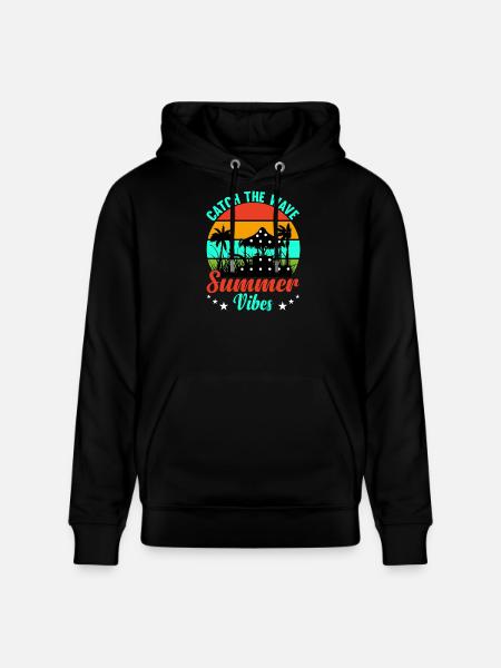 Summer Summer Catch the Wave - Stanley/Stella CRUISER Unisex Organic Hoodie - black