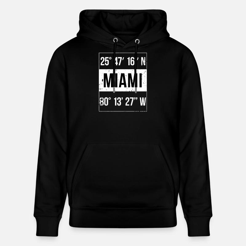 Coordonnées : Miami, Floride - Sweat à capuche bio CRUISER Stanley/Stella Unisexe - noir
