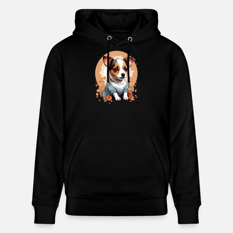 Mignon Petit Chiot Jack Russell - Sweat à capuche bio CRUISER Stanley/Stella Unisexe - noir