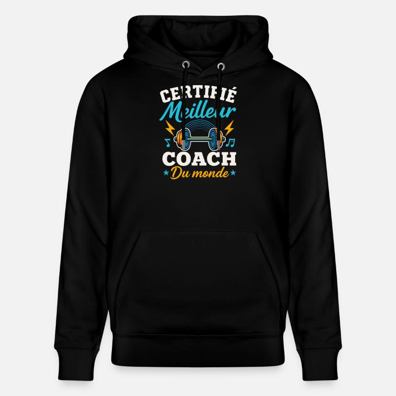 Certifié meilleur coach du monde - Sweat à capuche bio CRUISER Stanley/Stella Unisexe - noir