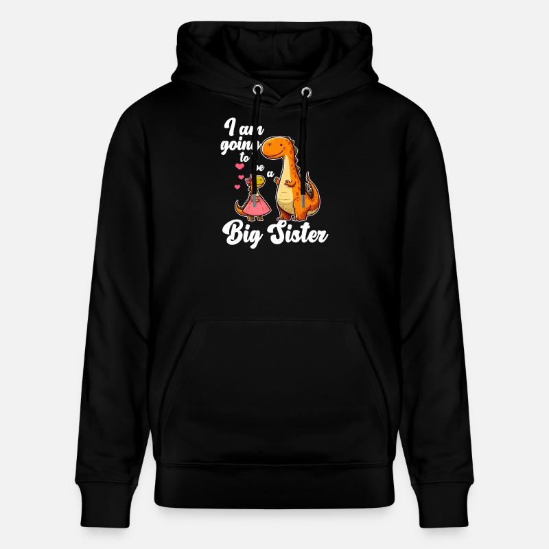 Werde eine große Schwester Dino - Stanley/Stella Unisex Bio-Hoodie CRUISER - Schwarz