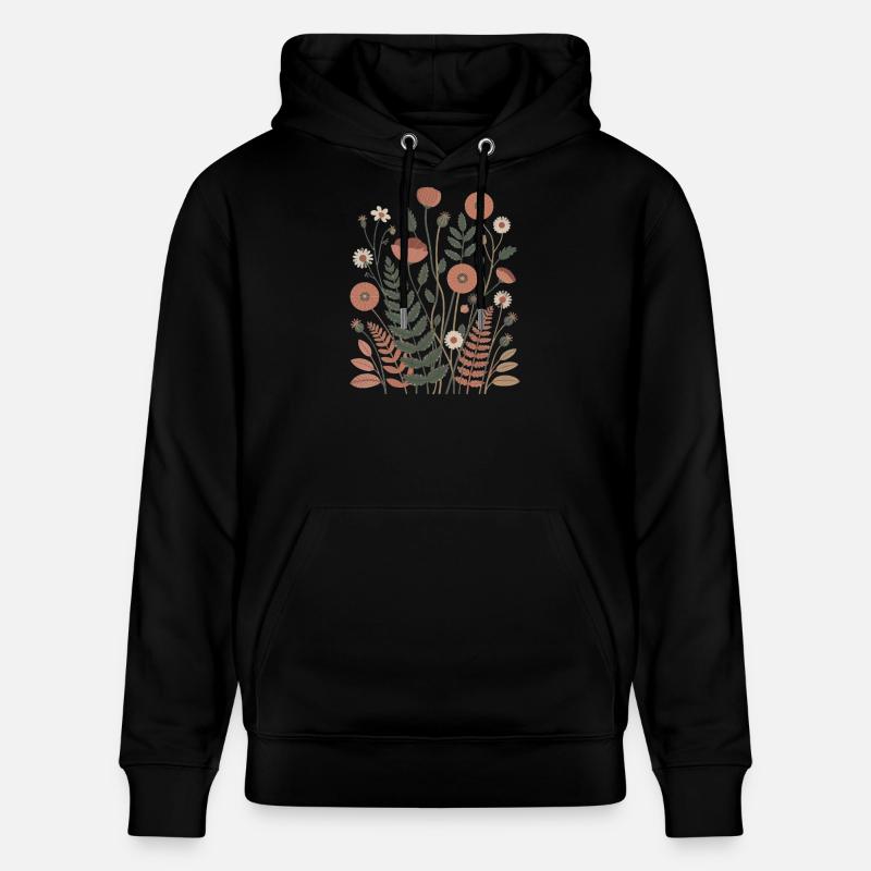 Boho Blumen – Blühende Harmonie - Stanley/Stella Unisex Bio-Hoodie CRUISER  - Schwarz