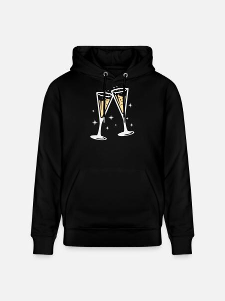 Sektglas Prosecco Sekt Alkohol Prost - Stanley/Stella CRUISER Unisex Organic Hoodie - black