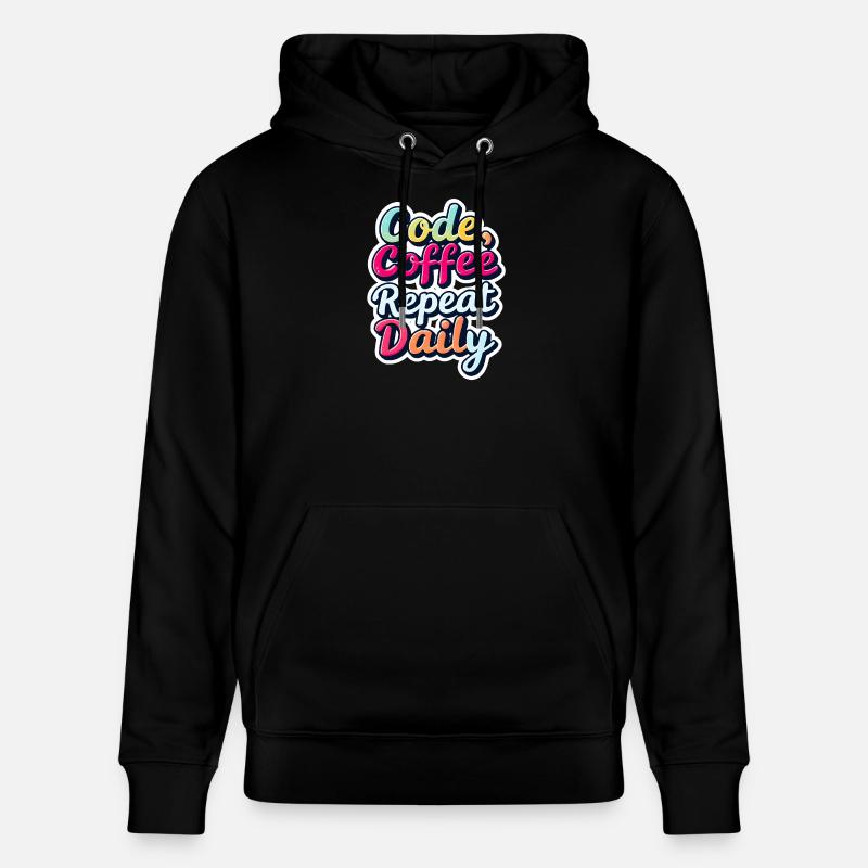 Code Schlaf Debug Wiederholungsprogramm Shirt - Stanley/Stella Unisex Bio-Hoodie CRUISER  - Schwarz