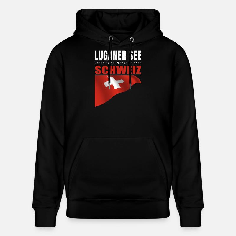 Lac de Lugano - Sweat à capuche bio CRUISER Stanley/Stella Unisexe - noir