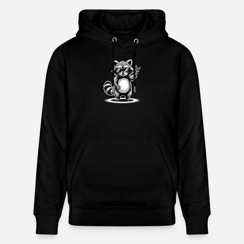Raton laveur avec lunettes de soleil - Sweat à capuche bio CRUISER Stanley/Stella Unisexe - noir