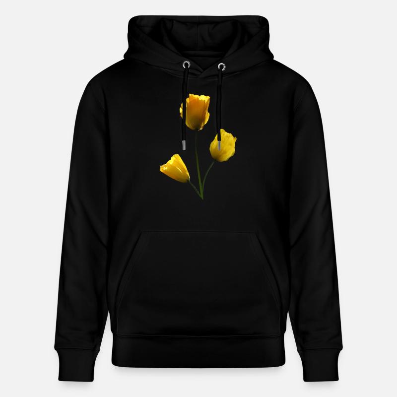 Coquelicots jaunes - Sweat à capuche bio CRUISER Stanley/Stella Unisexe - noir