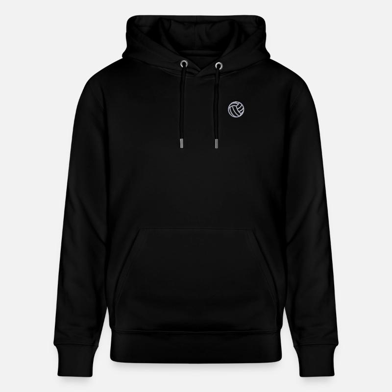 Ballon de volley-ball brodé blanc - Sweat à capuche bio CRUISER Stanley/Stella Unisexe - noir