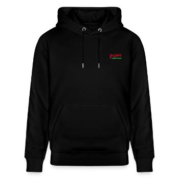 Pippi Longstocking Logo Embroidery - Stanley/Stella CRUISER Unisex Organic Hoodie - black - Front - Alina (178cm) & Michal (187cm)