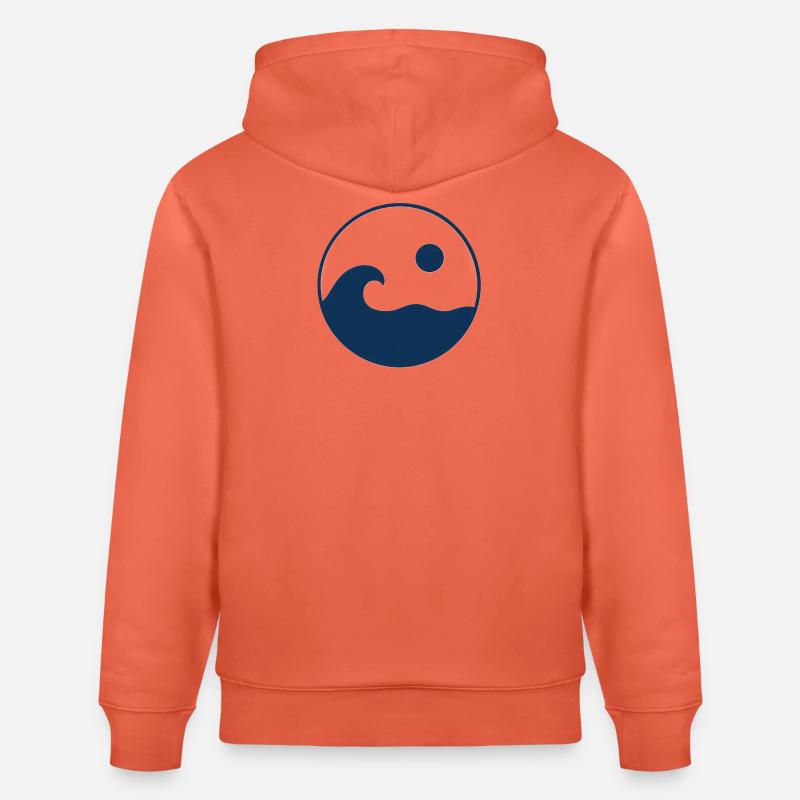 Circle Waves Sun Logo - Sweat à capuche bio CRUISER Stanley/Stella Unisexe - rouge clair