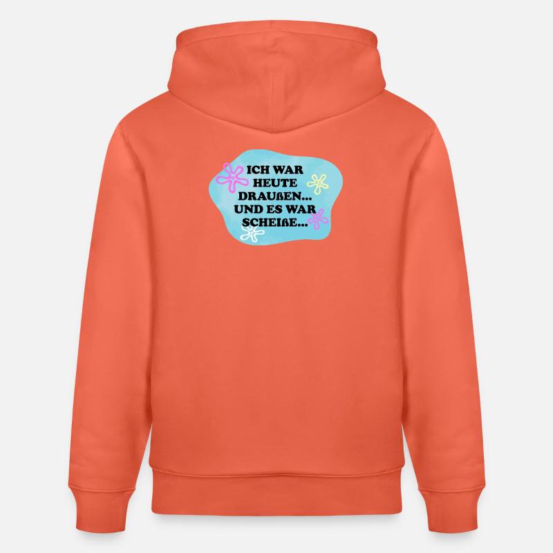 Ich war draußen | Sarkasmus Retro Meme - Stanley/Stella Unisex Bio-Hoodie CRUISER  - Hellrot