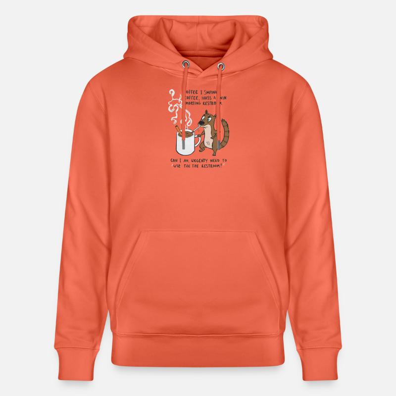 Kaffee Notfall Beutier Eichhörnchen Kippe  - Stanley/Stella Unisex Bio-Hoodie CRUISER  - Hellrot