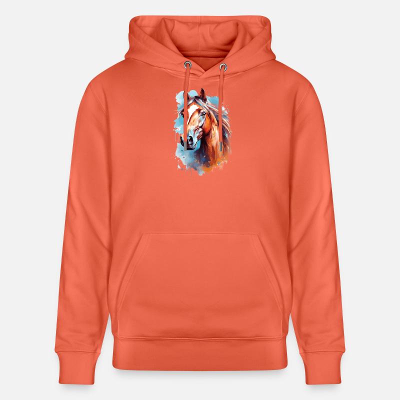 Conception du cheval Aqaurell - Sweat à capuche bio CRUISER Stanley/Stella Unisexe - rouge clair