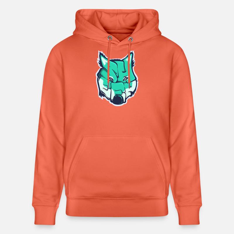 Wolf-Schaf, ein gezogenes Wort - Stanley/Stella Unisex Bio-Hoodie CRUISER  - Hellrot