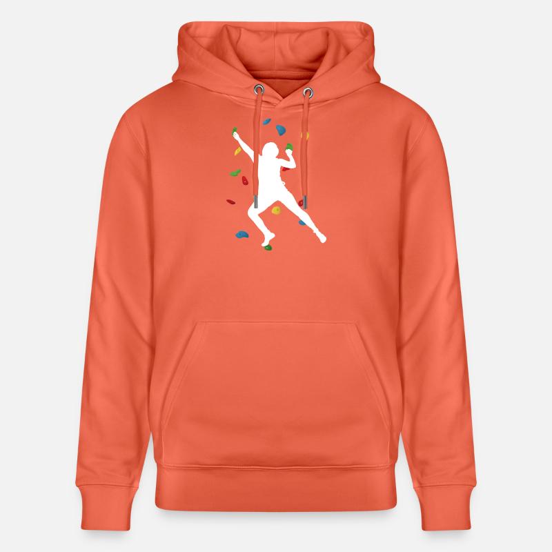 Grimpe Man White – Style Bloc - Sweat à capuche bio CRUISER Stanley/Stella Unisexe - rouge clair