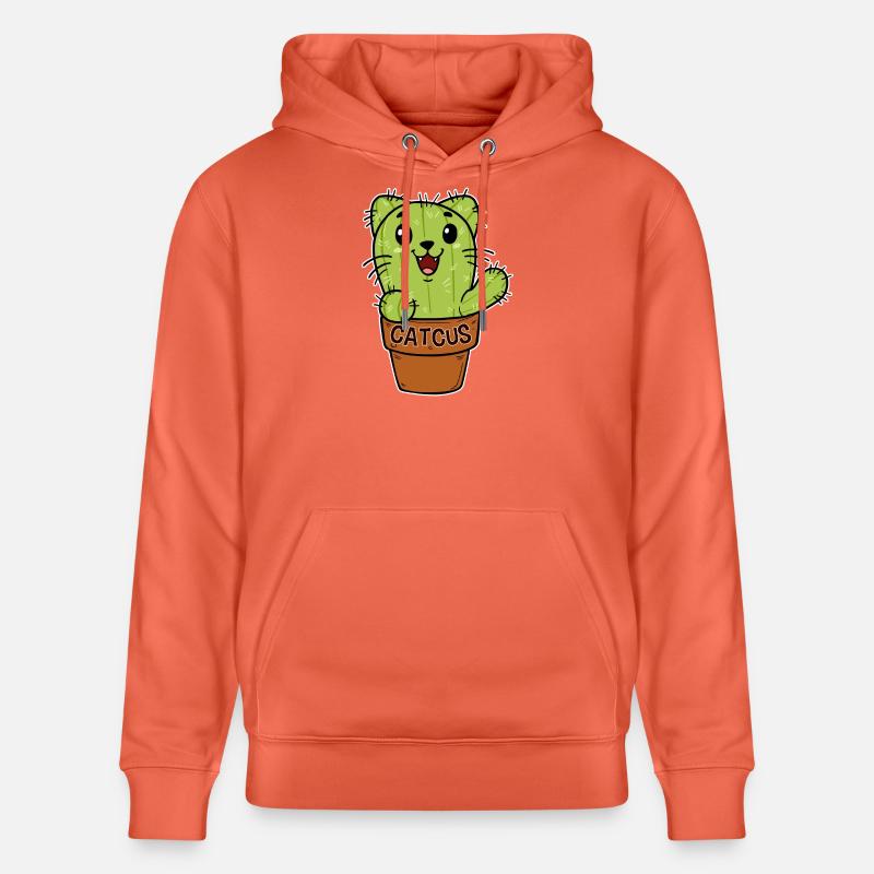 Cactus chaton Cactus Cactus - Sweat à capuche bio CRUISER Stanley/Stella Unisexe - rouge clair