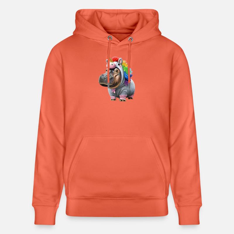Licorne hippopotame - Sweat à capuche bio CRUISER Stanley/Stella Unisexe - rouge clair