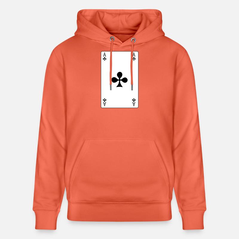 Carte à jouer As de Trèfle - Sweat à capuche bio CRUISER Stanley/Stella Unisexe - rouge clair