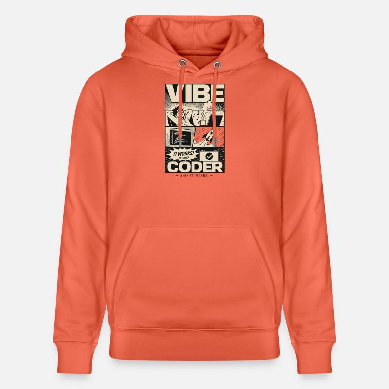 Vibe Coder Programmer Humor - Stanley/Stella CRUISER Unisex Organic Hoodie - light red
