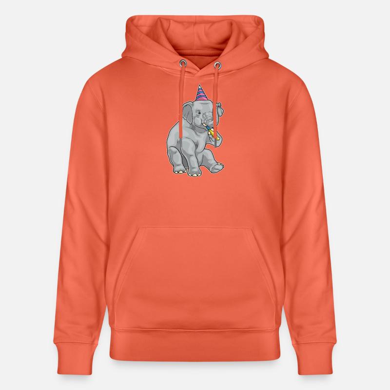 Crapaud d’anniversaire éléphant - Sweat à capuche bio CRUISER Stanley/Stella Unisexe - rouge clair