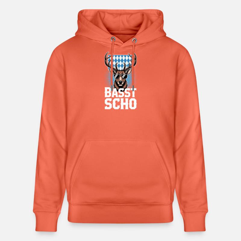 Basst Scho Hirsch Dialecte bavarois Bavière - Sweat à capuche bio CRUISER Stanley/Stella Unisexe - rouge clair