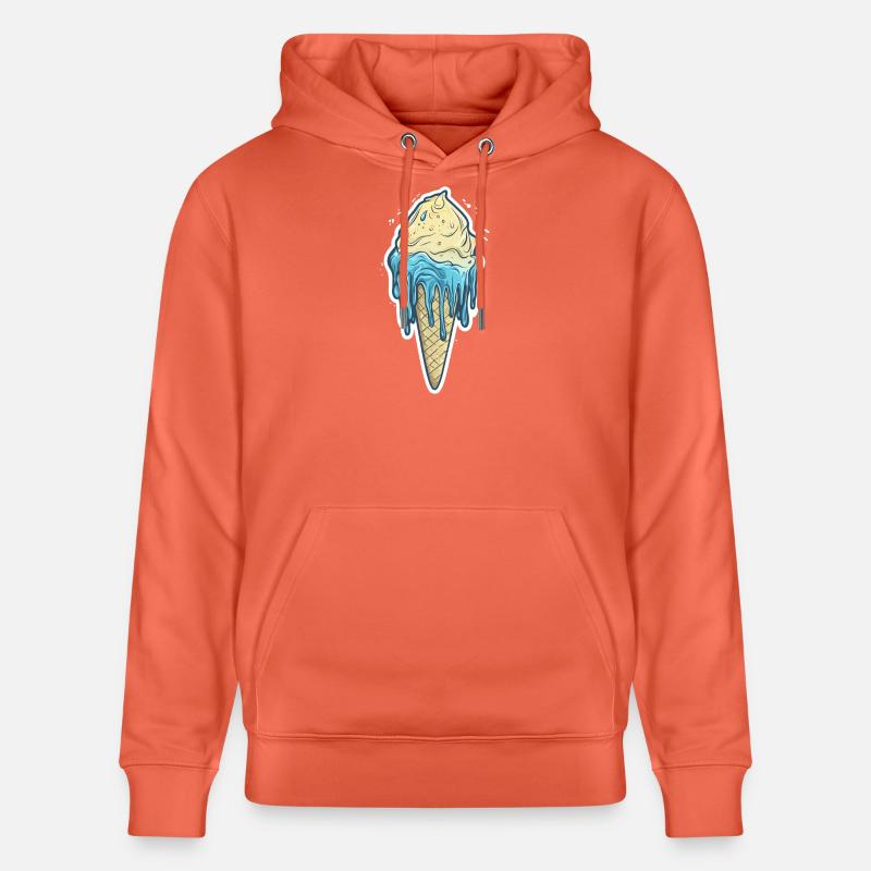 Crème glacée Crème glacée - Sweat à capuche bio CRUISER Stanley/Stella Unisexe - rouge clair