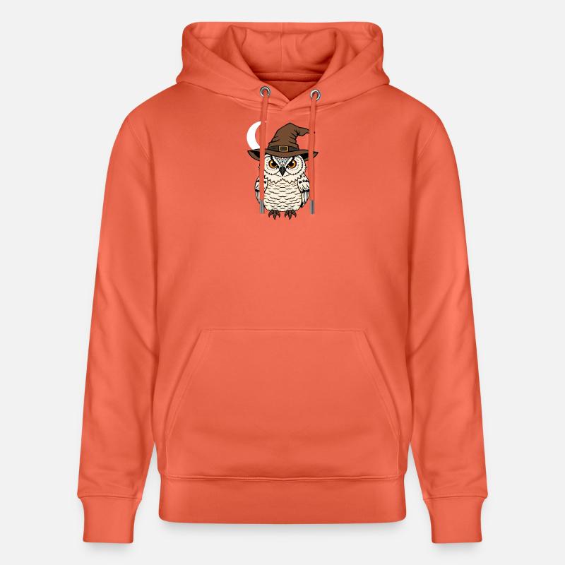 Zauberer Eule mit Hut - Stanley/Stella Unisex Bio-Hoodie CRUISER  - Hellrot