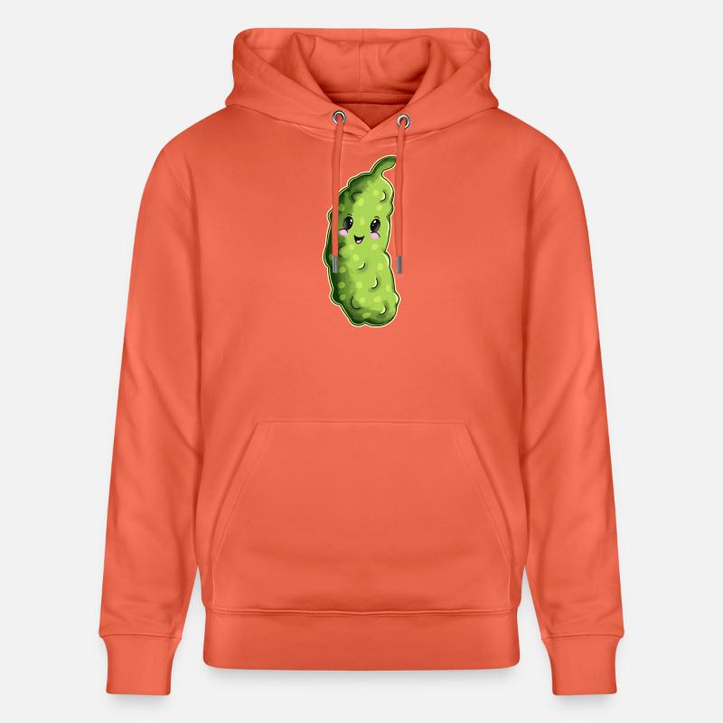 Dessin animé câlin au concombre - Sweat à capuche bio CRUISER Stanley/Stella Unisexe - rouge clair
