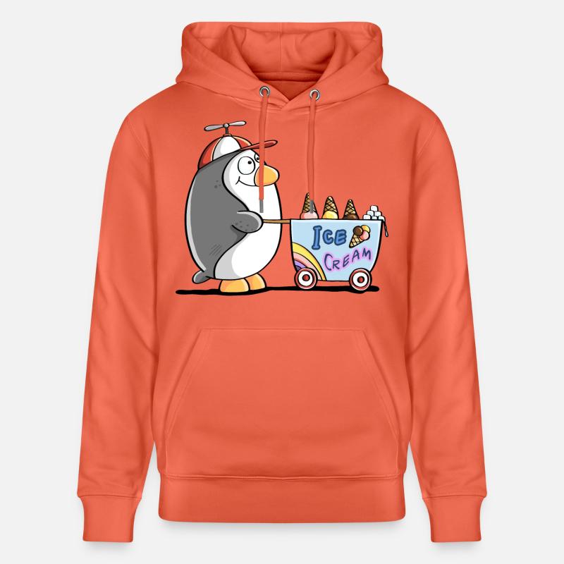 Pinguin Als Eisverkäufer - Eis - Sweat à capuche bio CRUISER Stanley/Stella Unisexe - rouge clair