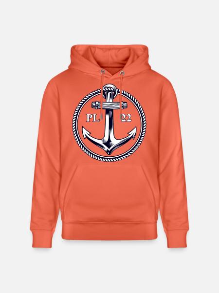 PL22 Marine Anchor - Stanley/Stella CRUISER Unisex Organic Hoodie - light red