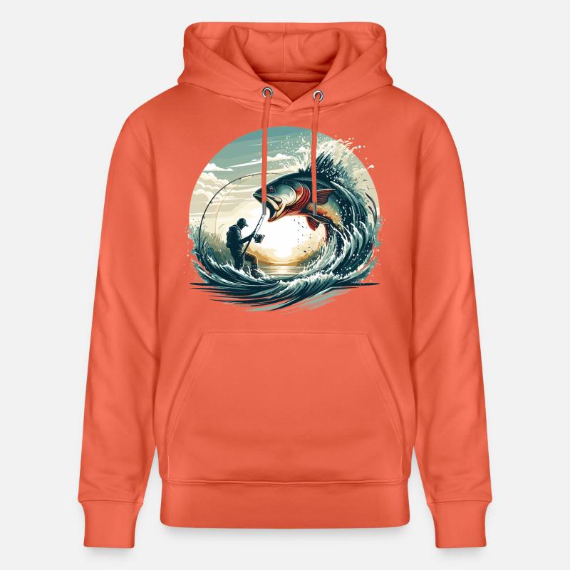 Pêche pêcheur dynamique cadeau - Sweat à capuche bio CRUISER Stanley/Stella Unisexe - rouge clair